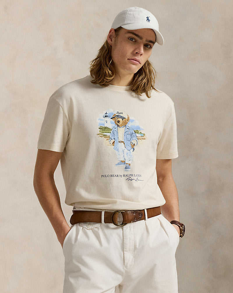 Custom Slim Fit Polo Bear Jersey T-Shirt Nevis Studio Blue Sea