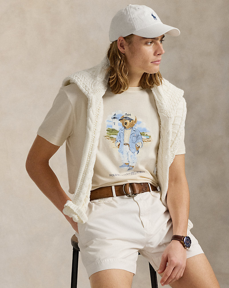 Custom Slim Fit Polo Bear Jersey T-Shirt Nevis Studio Blue Sea