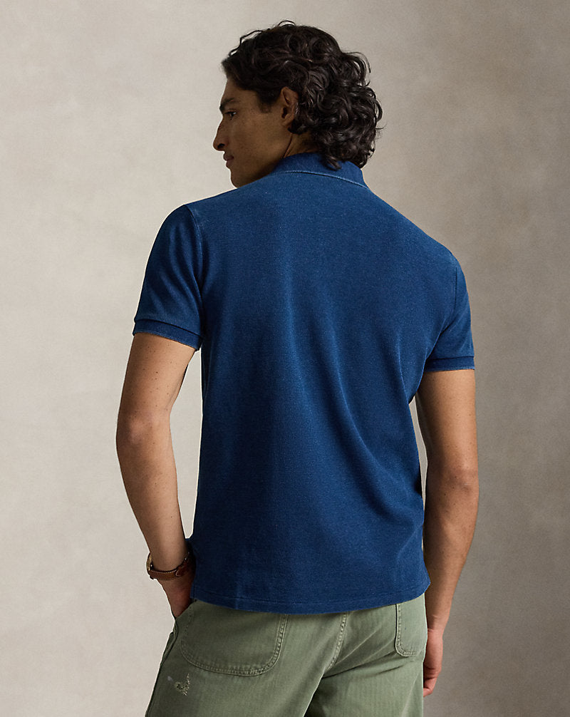 Classic Fit Indigo Mesh Polo Shirt Dark Indigo