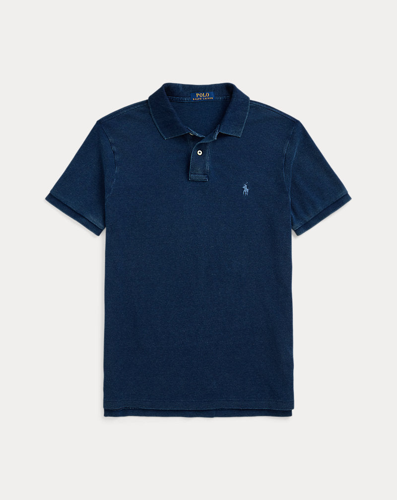 Custom Slim Fit Indigo Mesh Polo Shirt Dark Indigo/c7503