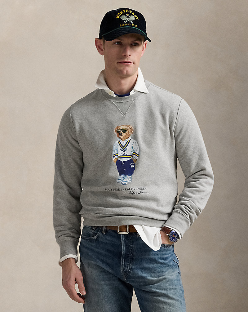 Polo Bear Fleece Sweatshirt Andvr Hthr Hrtg Icns