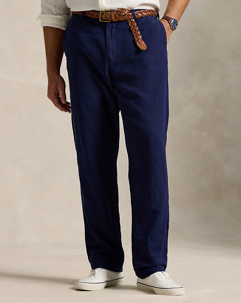 Classic Fit Linen-Cotton Trouser Newport Navy