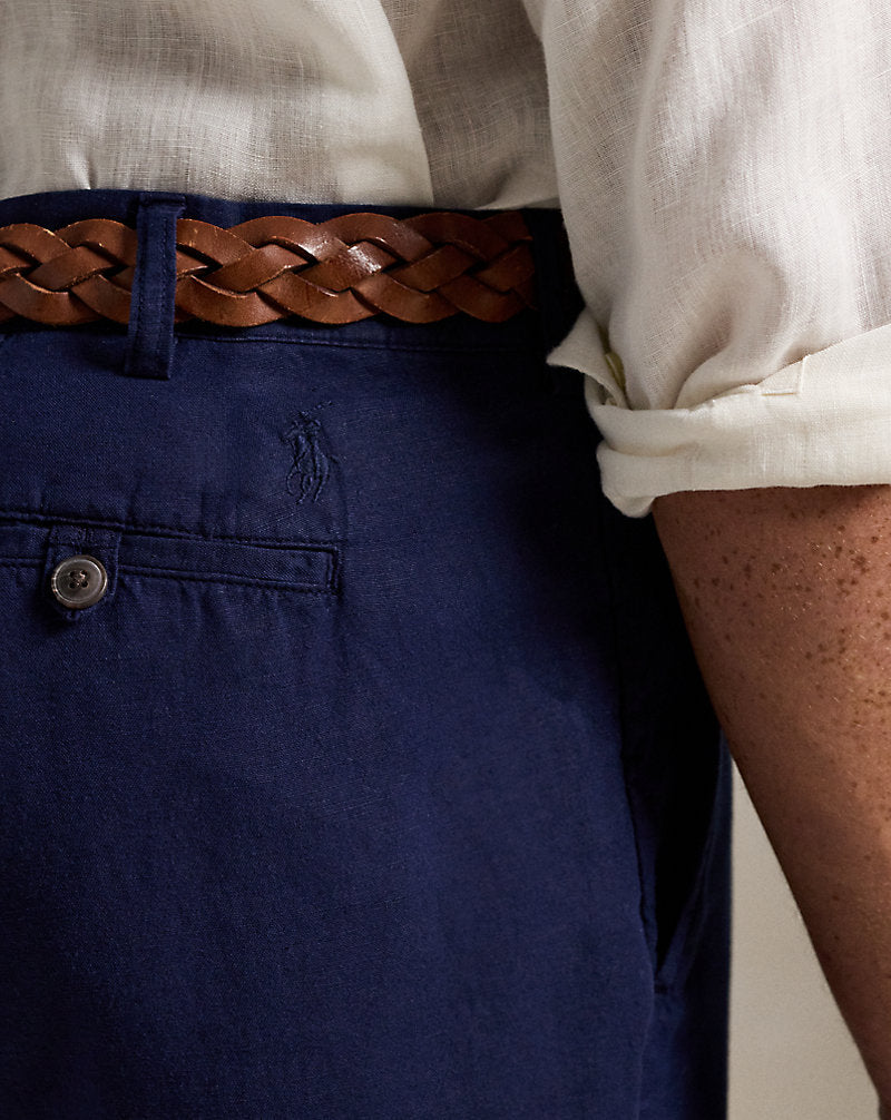 Classic Fit Linen-Cotton Trouser Newport Navy