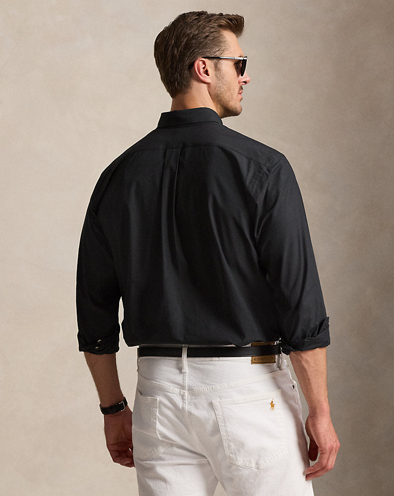 Stretch Poplin Shirt Polo Black
