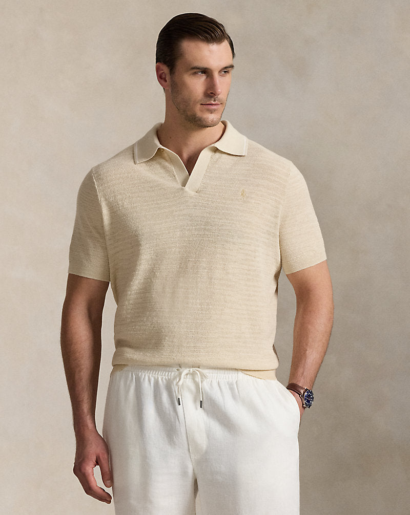 Textured Cotton-Linen Jumper Full Cream