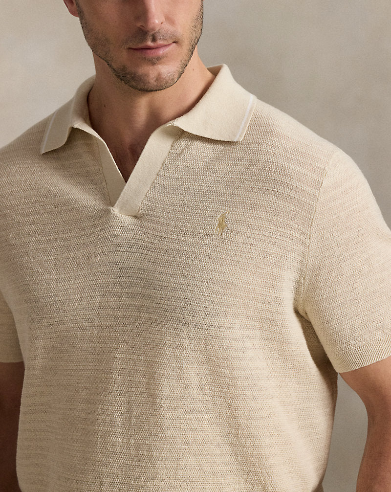 Textured Cotton-Linen Jumper Full Cream