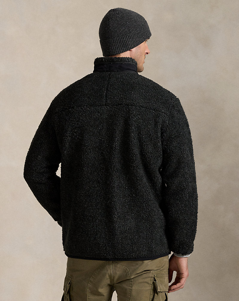 Pile Fleece Hybrid Jacket Black Marl Heather
