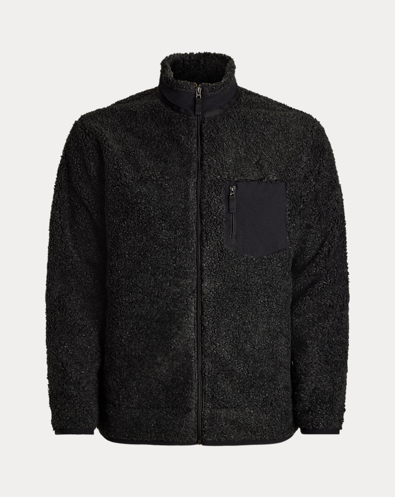 Pile Fleece Hybrid Jacket Black Marl Heather