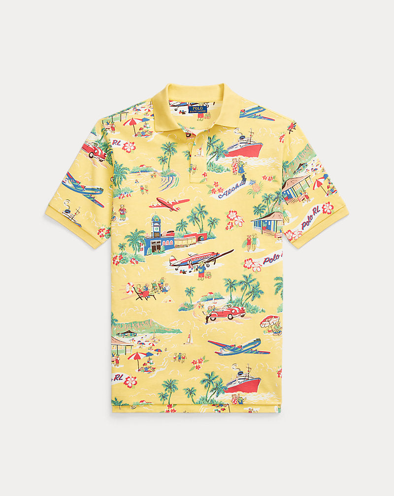 Polo Bear Mesh Polo Shirt Holiday Bear Yellow