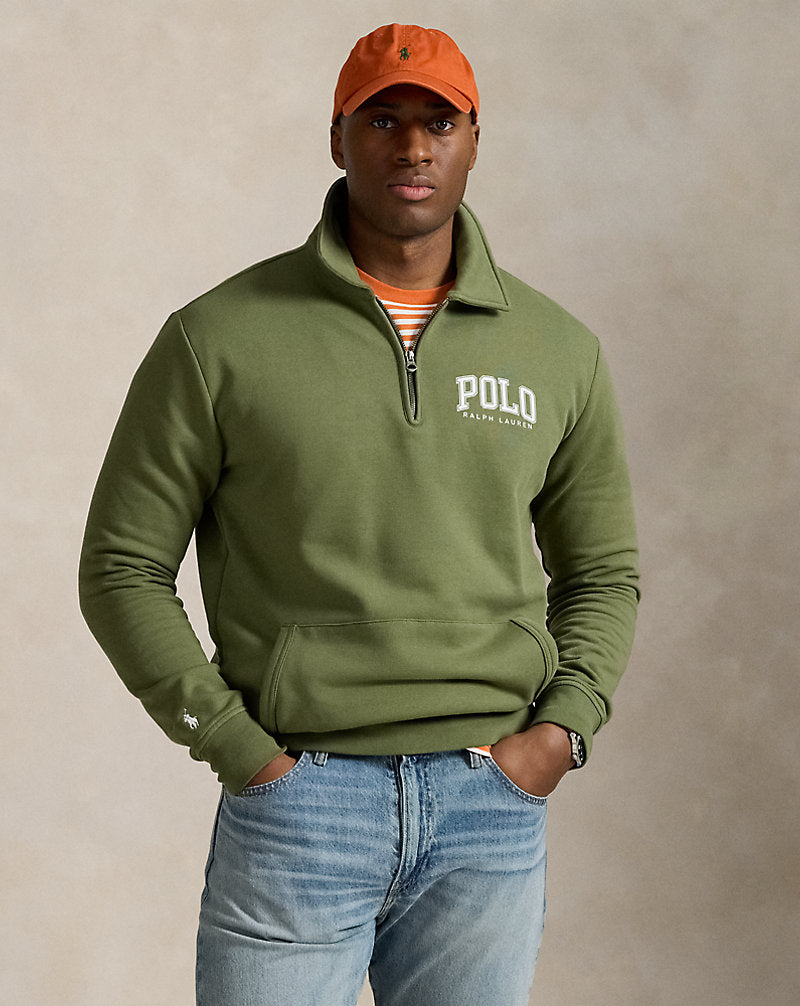 Logo Fleece Collared Sweatshirt Tree Green
