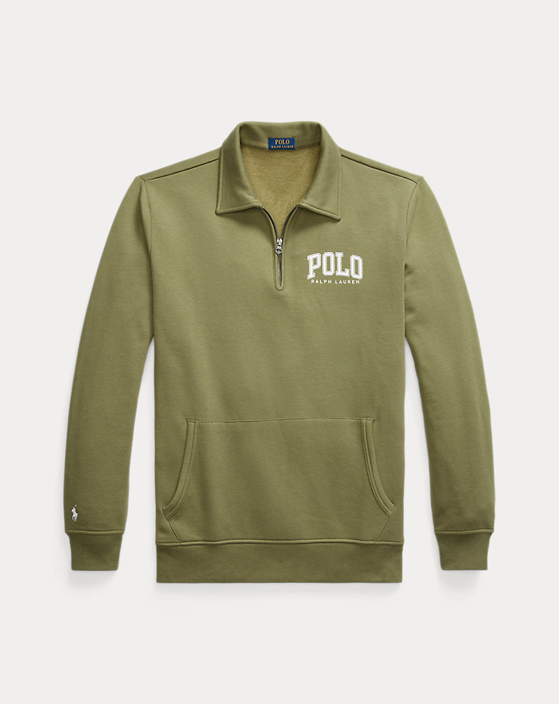 Logo Fleece Collared Sweatshirt Tree Green