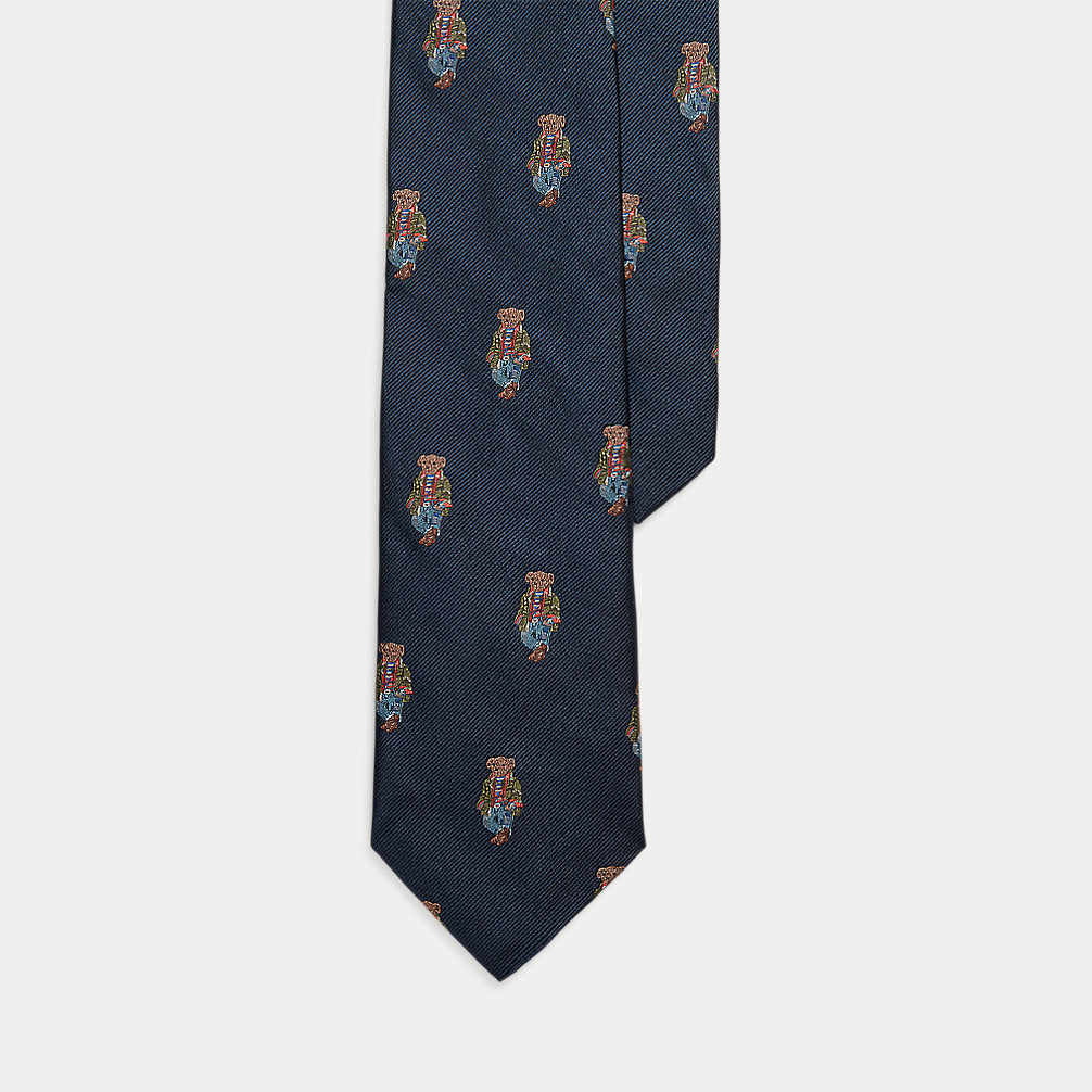 Polo Bear Silk Repp Tie Navy Multi