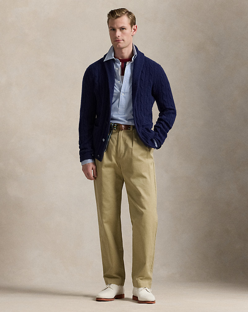 Classic Fit Striped Popover Shirt Blue White