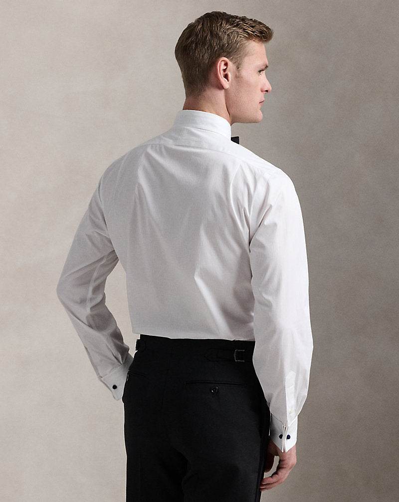 Custom Fit Poplin Tuxedo Shirt White
