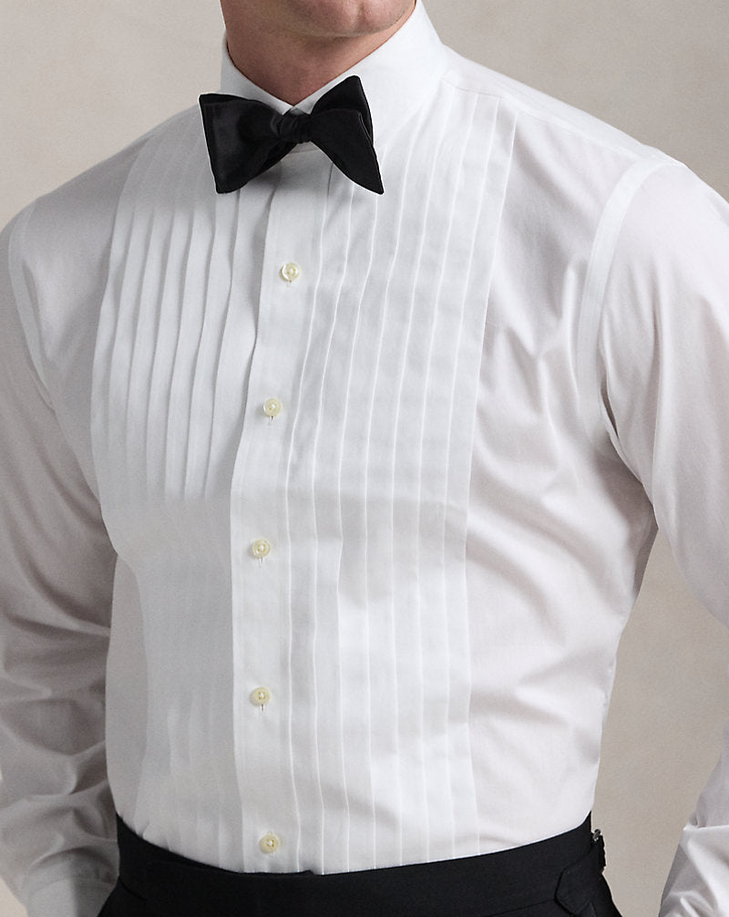 Custom Fit Poplin Tuxedo Shirt White