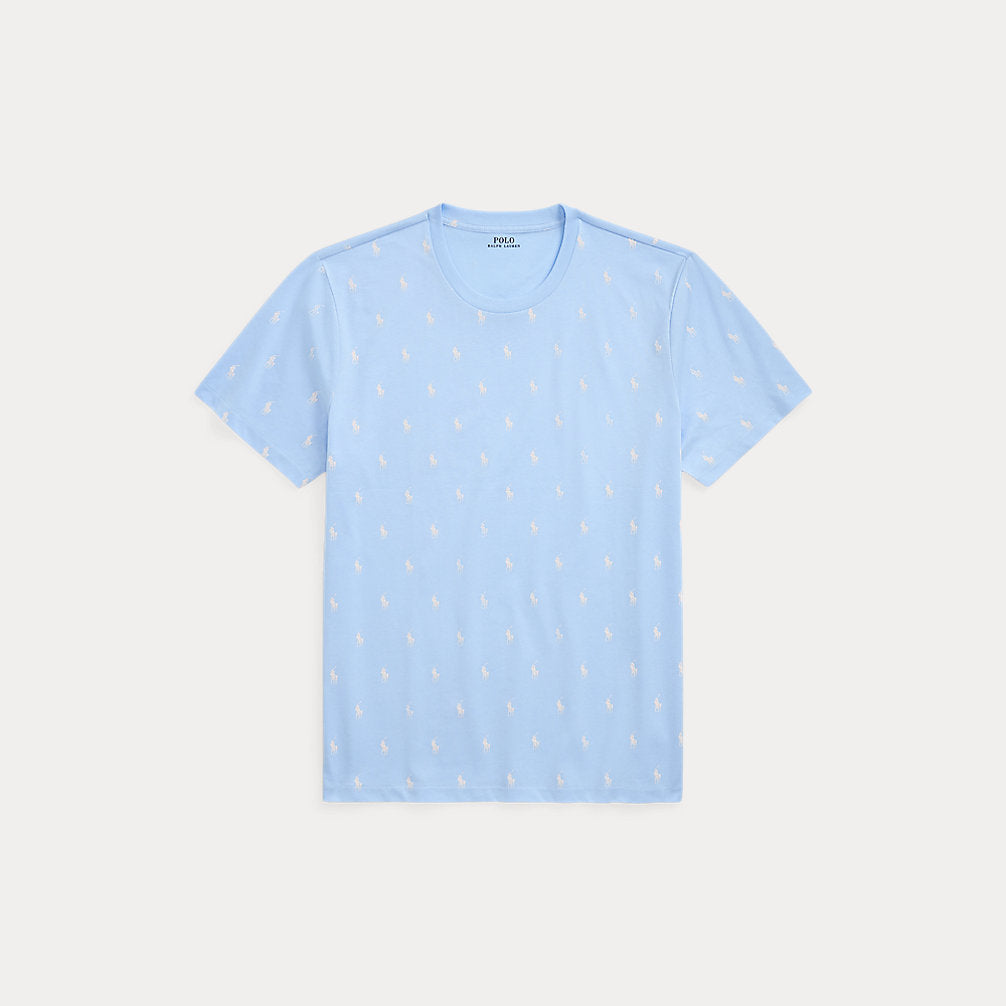 Allover Pony Cotton Jersey Sleep Shirt Office Blue