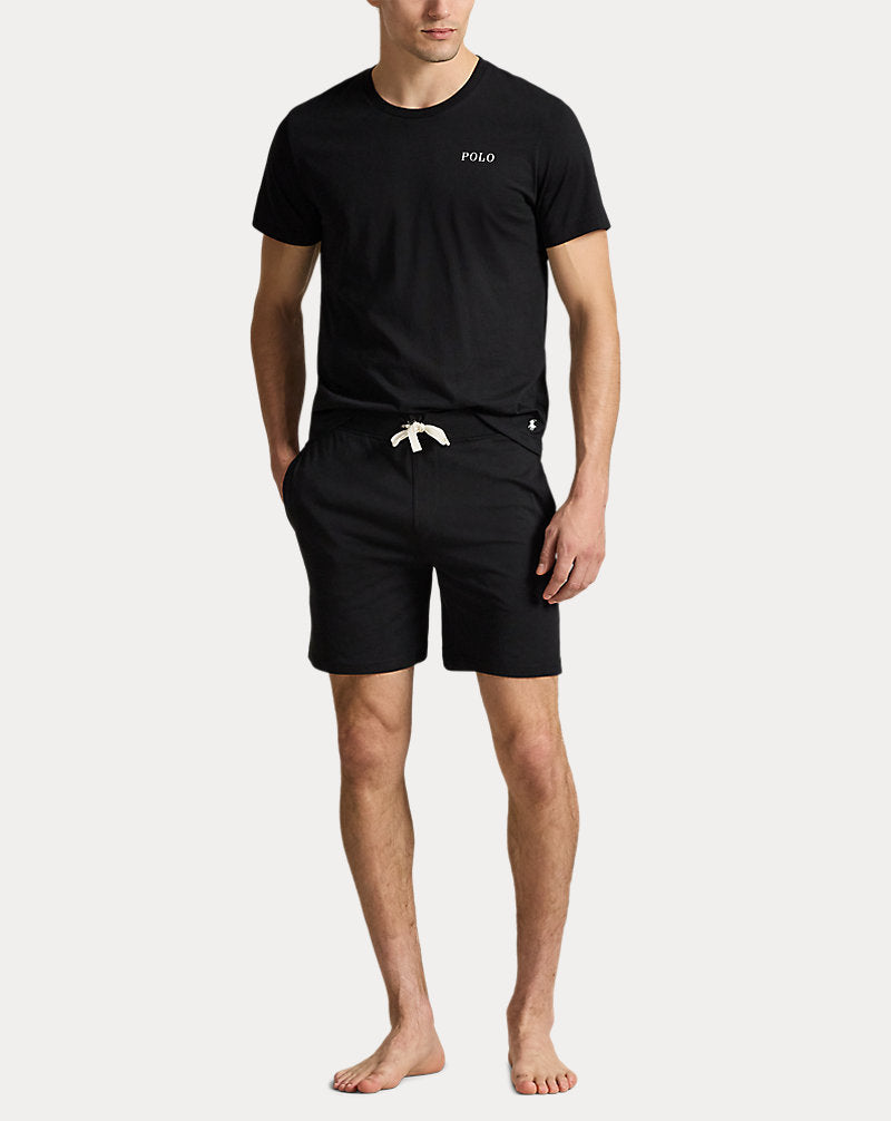 Cotton Jersey Sleep Shirt Polo Black Polo Tee