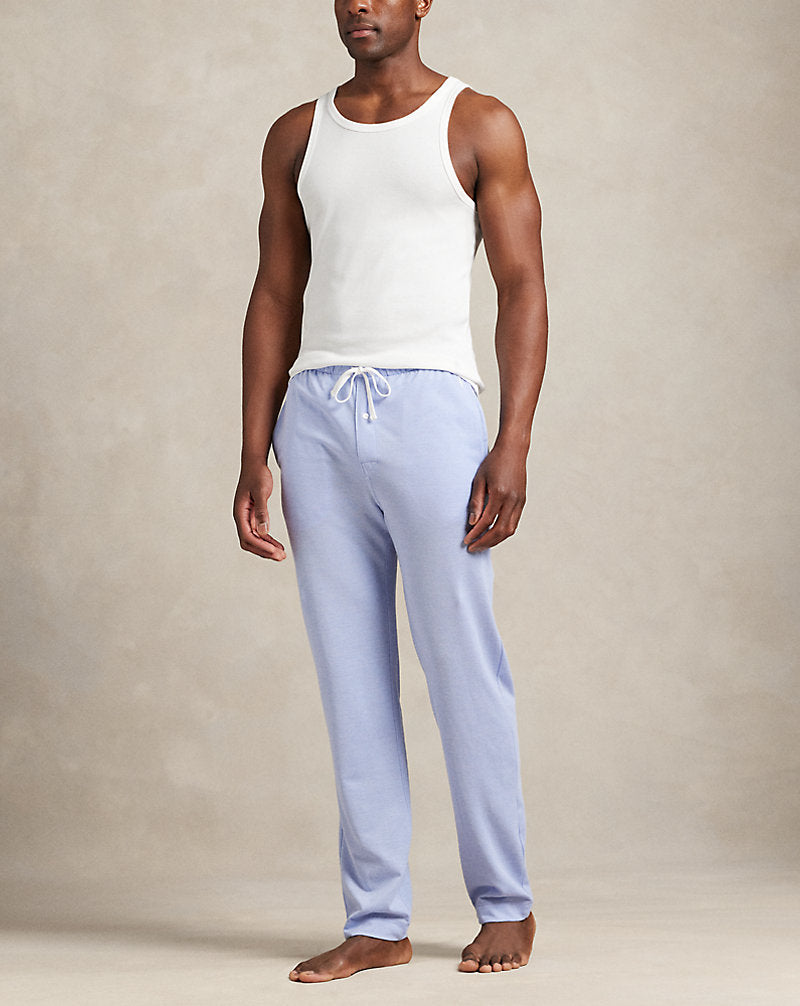 Mesh-Knit Cotton Pyjama Bottom Blue