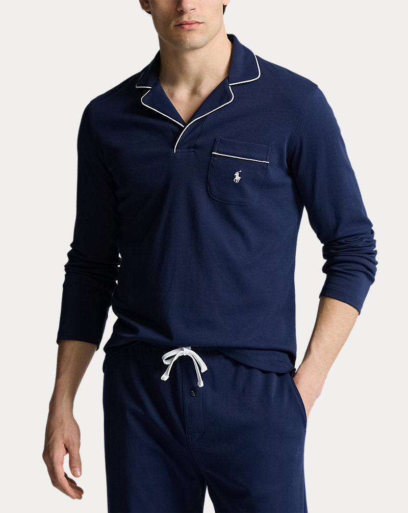 Cotton Interlock Pyjama Set Cruise Navy Polo Set