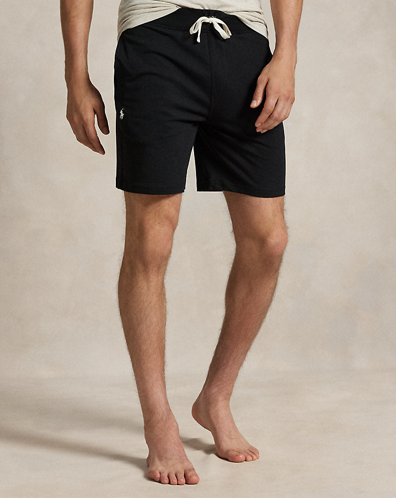 Slim Cotton Jersey Sleep Short Polo Black