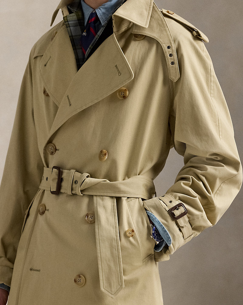Lightweight Twill Trench Coat Hab Tan