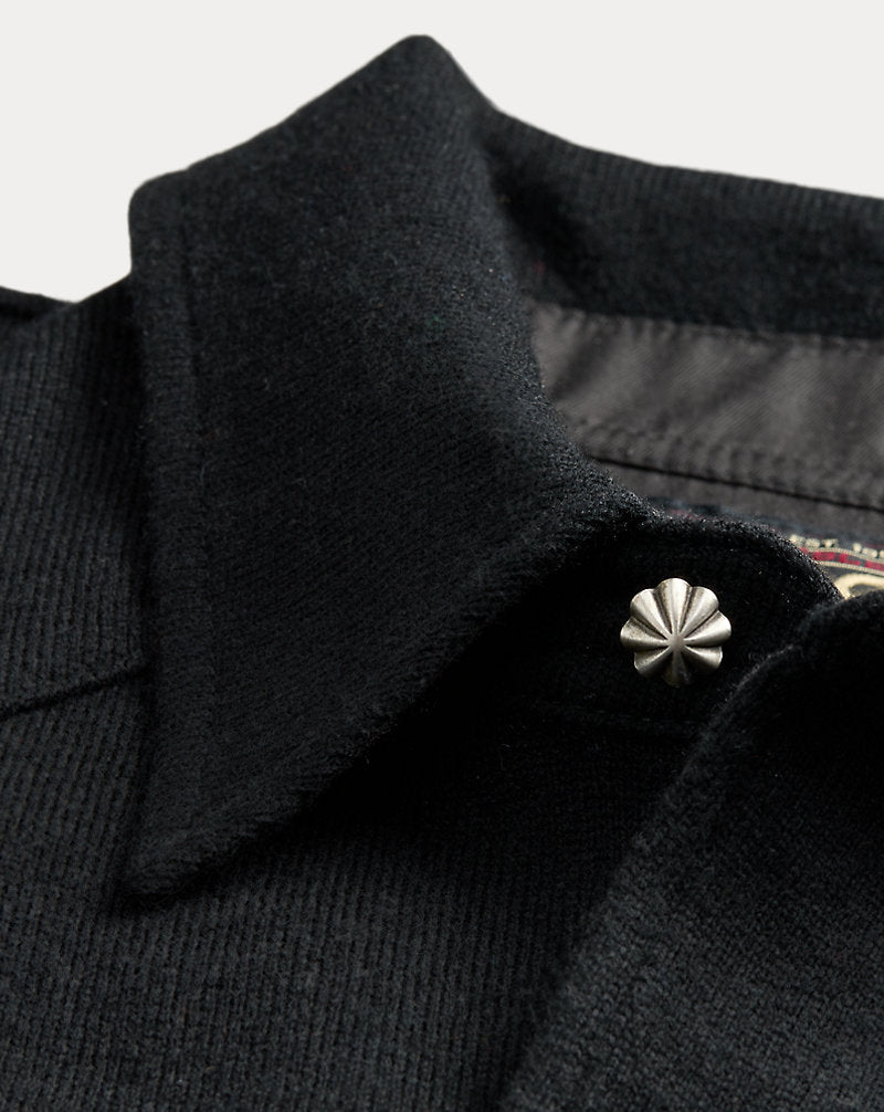 Wool-Cashmere Western Shirt Jumper Black