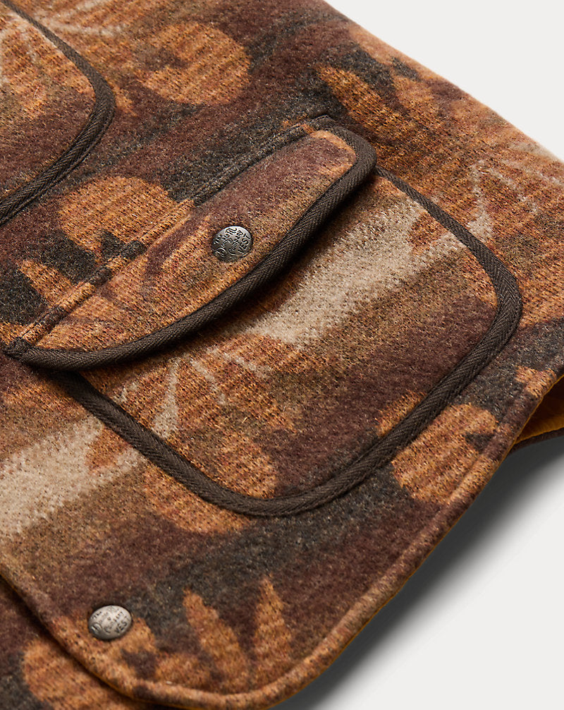 Wool-Cashmere Sleeveless Cardigan Brown Multi