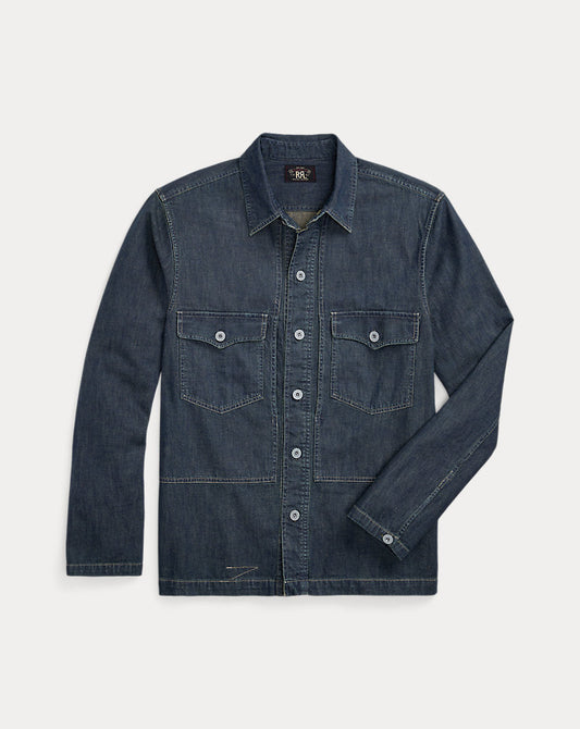 Indigo Denim Overshirt Dunkle Waschung