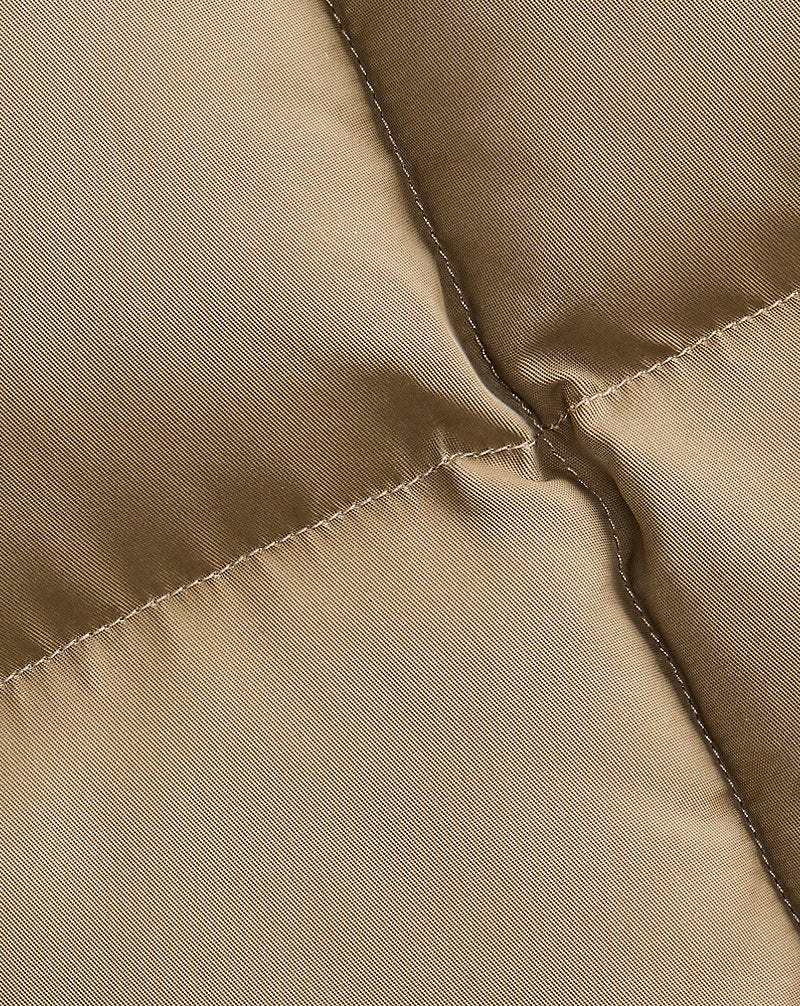 Quilted Hooded Jacket Vintage Khaki