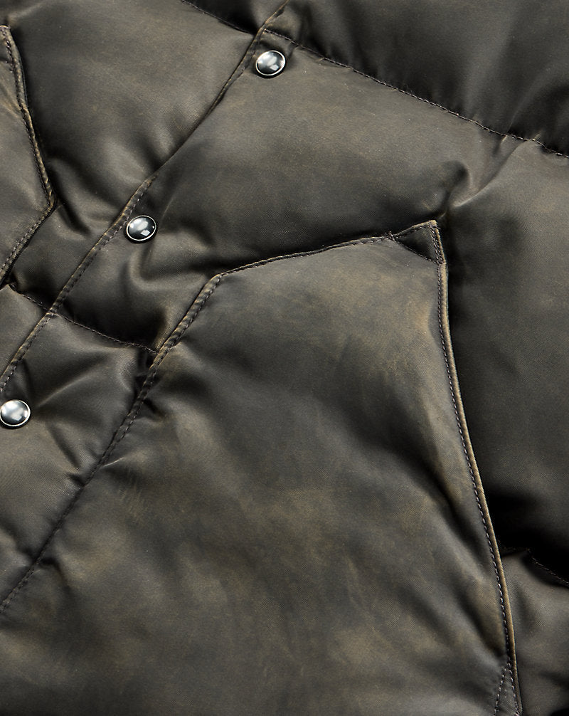 Shearling-Collar Leather-Yoke Jacket Vintage Black