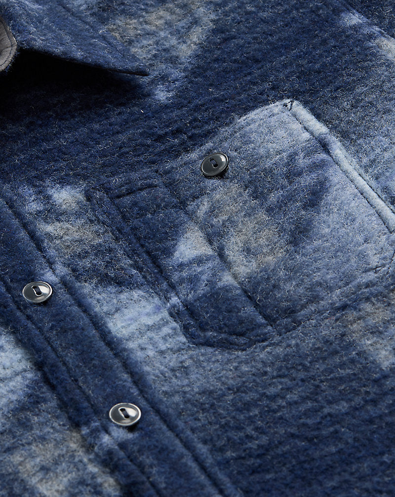 Double-Knit Jacquard Overshirt Navy/Multi