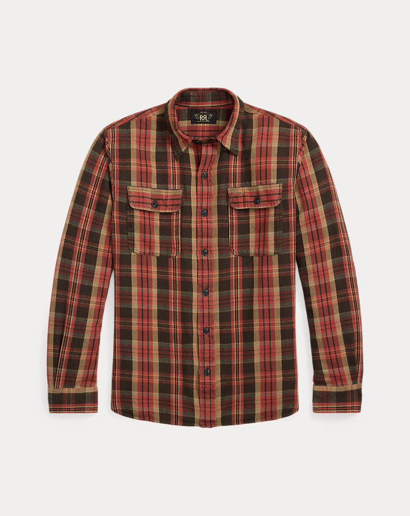 Plaid Twill Workshirt Red/Black Multi