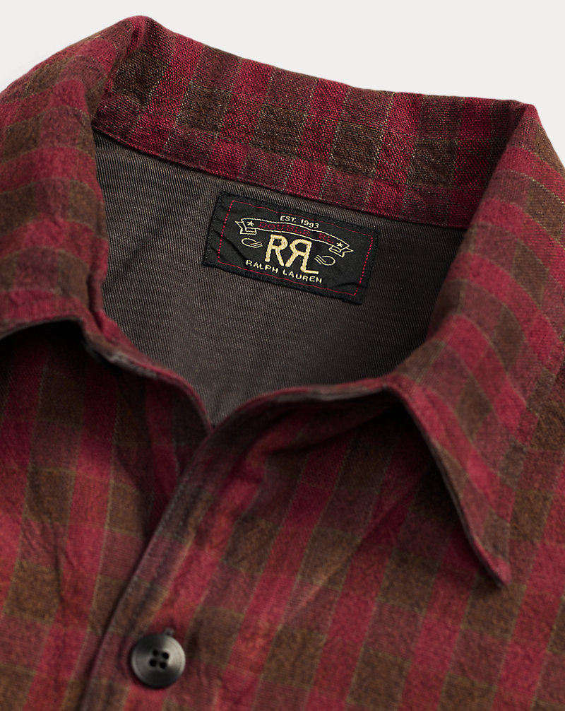 Checked Woven Shirt Jacket Red/Black