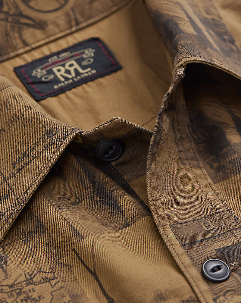 Photo-Print Twill Workshirt Tan Multi