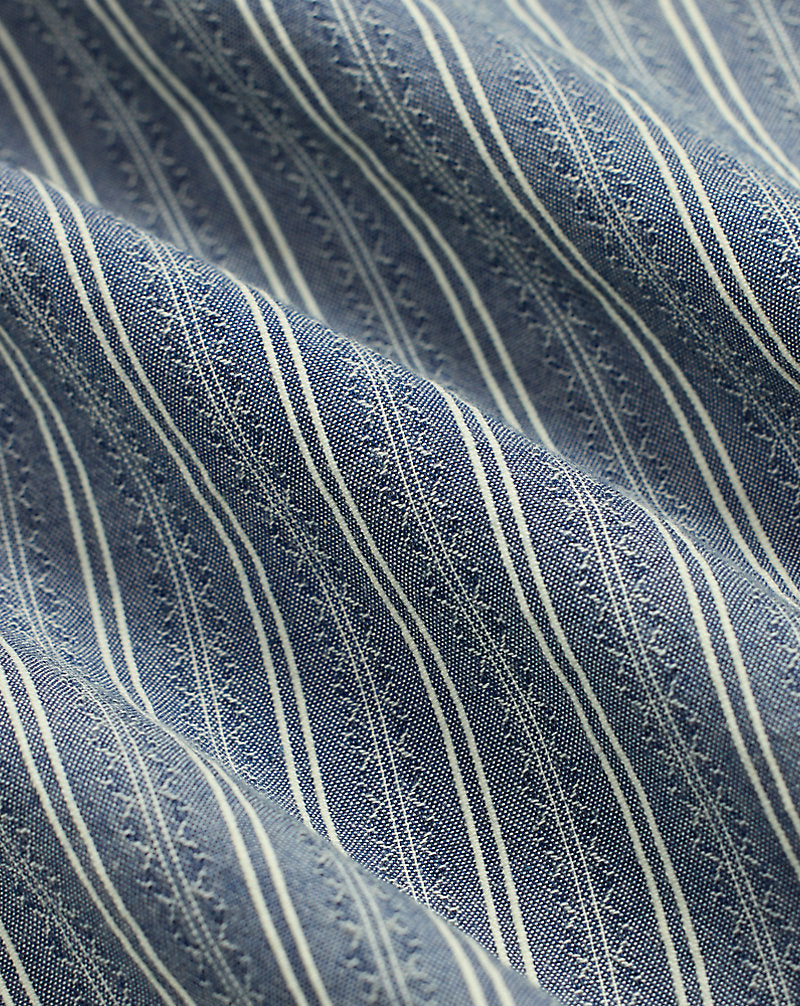 Striped Dobby-Chambray Workshirt Indigo/Cream