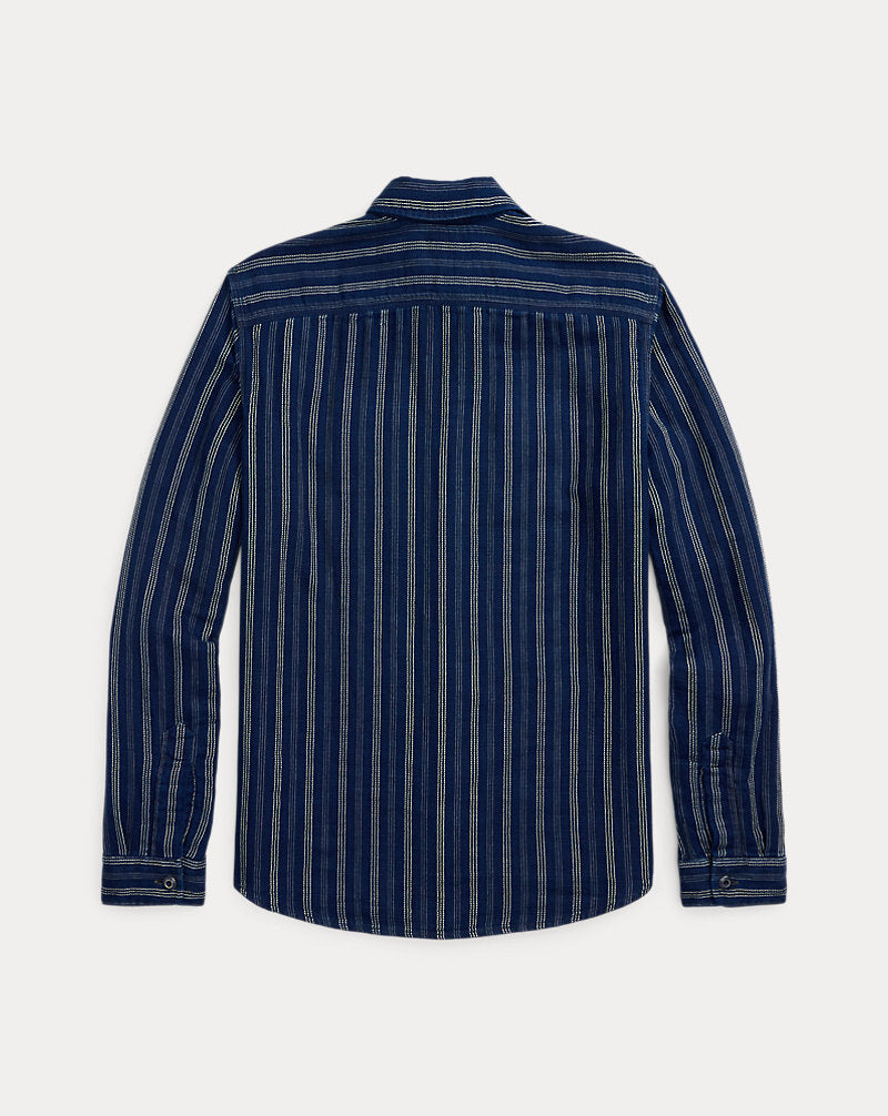 Indigo Striped Double-Faced Workshirt Indigo Stripe/Check