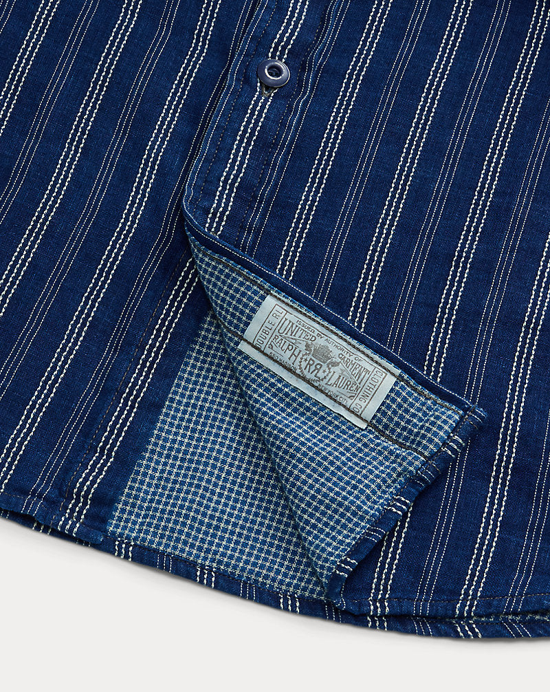 Indigo Striped Double-Faced Workshirt Indigo Stripe/Check