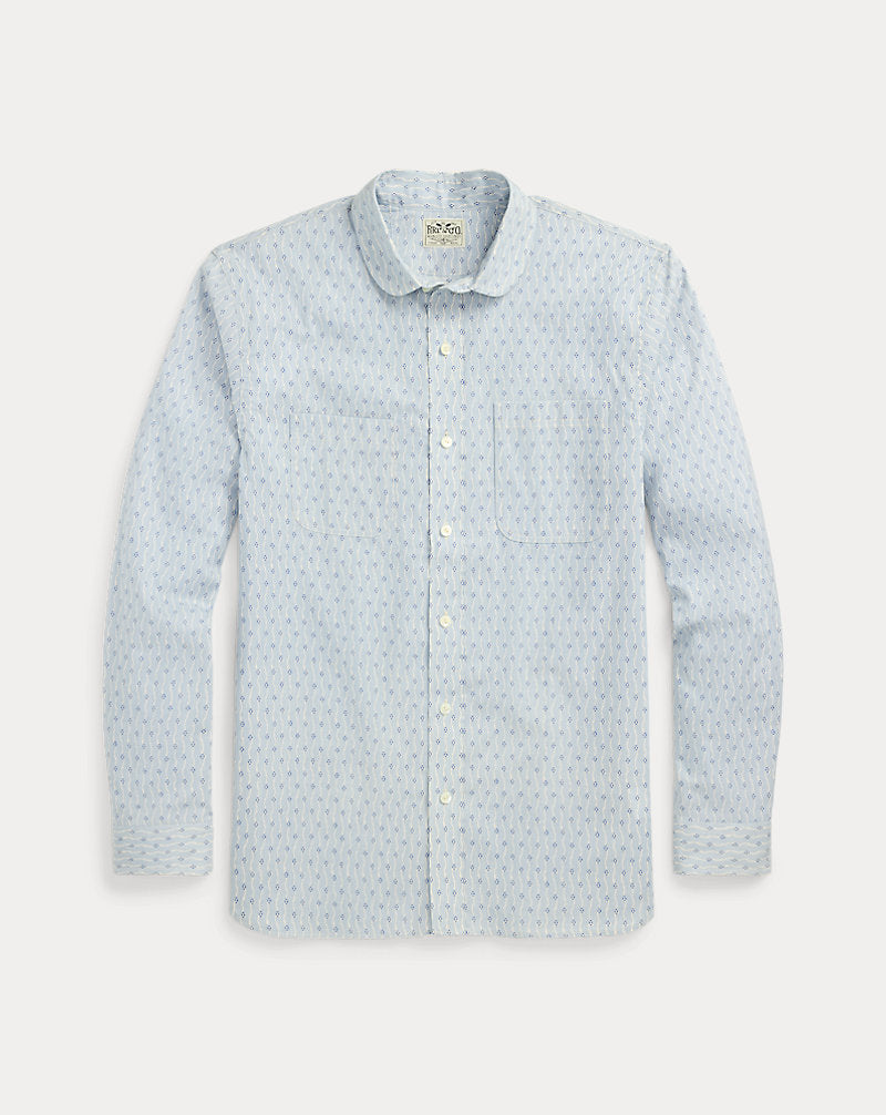 Floral-Print Woven Shirt Blue Multi