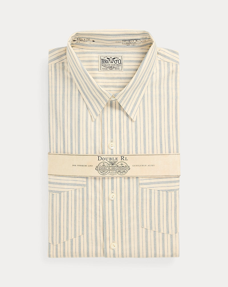 Striped Dobby Shirt Cream/Blue