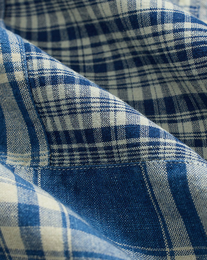 Indigo Patchwork Camp Shirt Indigo Patchwork
