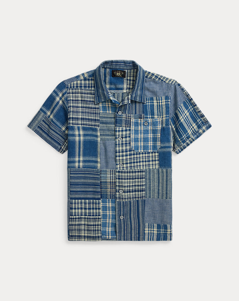 Indigo Patchwork Camp Shirt Indigo Patchwork