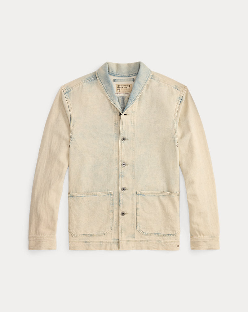 Washed Indigo Selvedge Denim Overshirt Faded Indigo