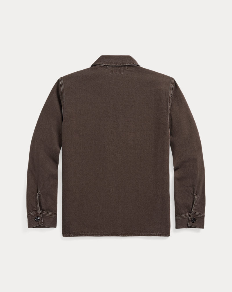 Twill Utility Shirt Jacket Dark Brown