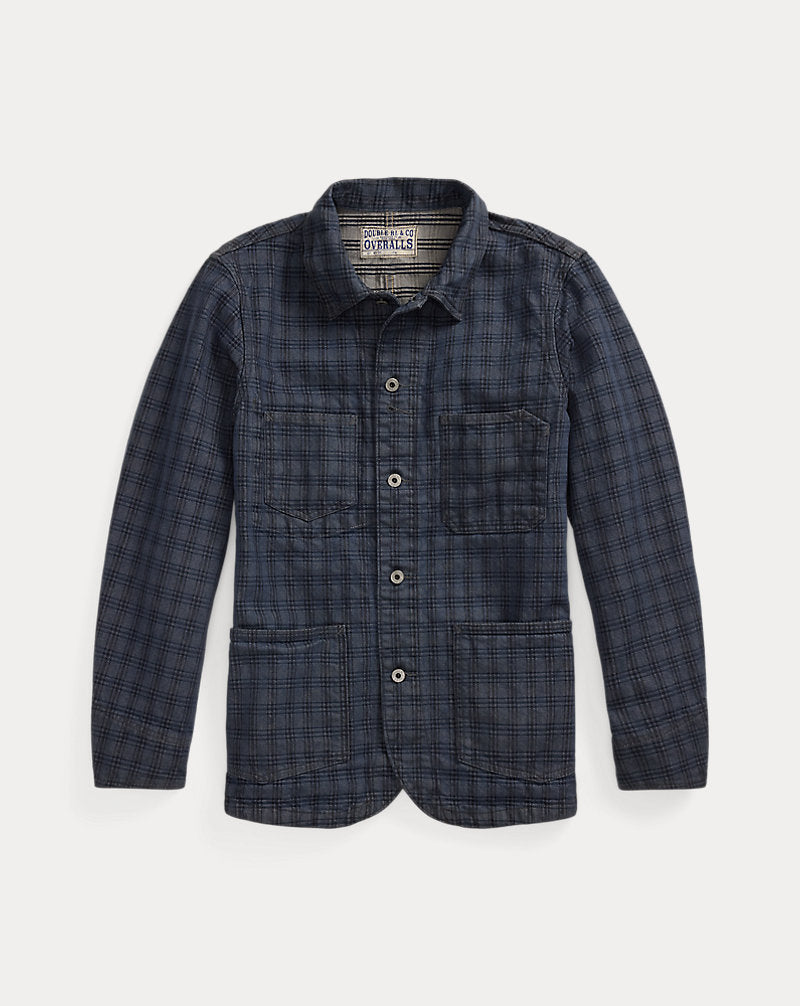 Plaid Jacquard Denim Jacket Navy Multi