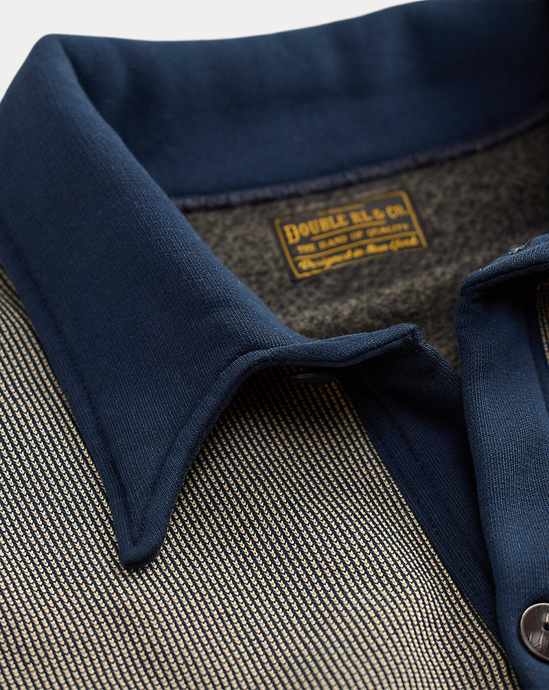 Striped Jacquard-Knit Cardigan Navy Multi
