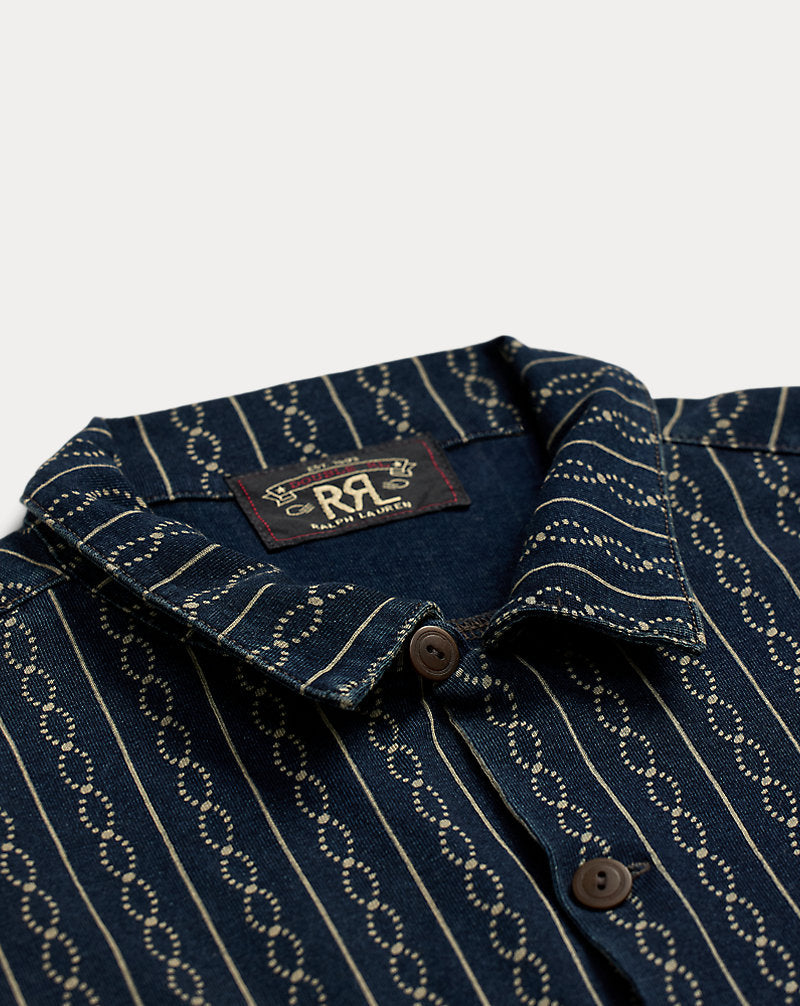 Indigo Print Jersey Camp Shirt Indigo Multi
