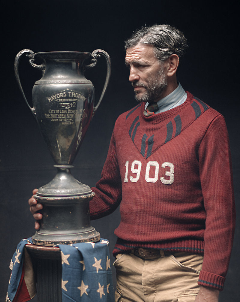 Appliqu¨¦d Wool Jumper Maroon/Navy