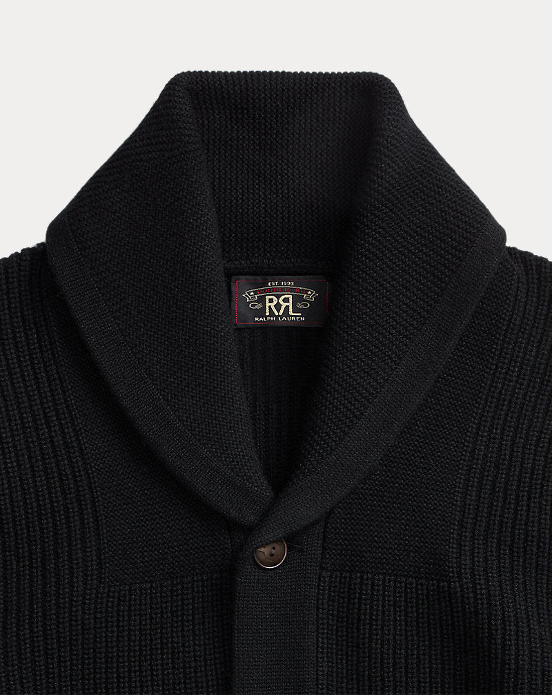 Cashmere Shawl-Collar Cardigan Black