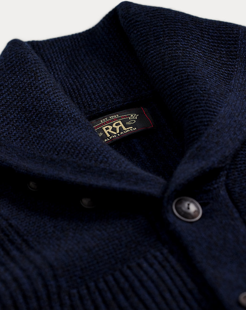 Cashmere Shawl-Collar Cardigan Navy Heather