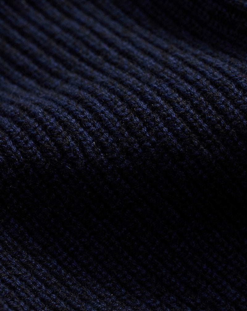 Cashmere Shawl-Collar Cardigan Navy Heather
